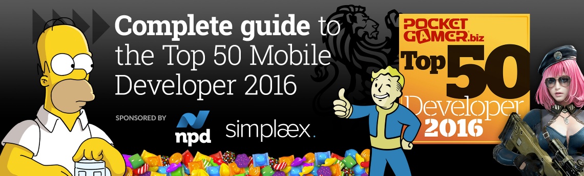 Top 50 Mobile Game Developers of 2016
